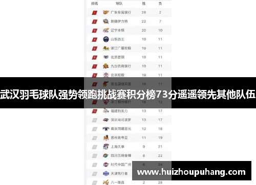 武汉羽毛球队强势领跑挑战赛积分榜73分遥遥领先其他队伍