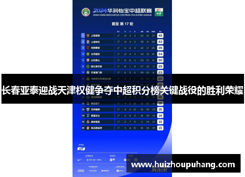 长春亚泰迎战天津权健争夺中超积分榜关键战役的胜利荣耀